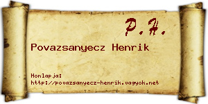 Povazsanyecz Henrik névjegykártya